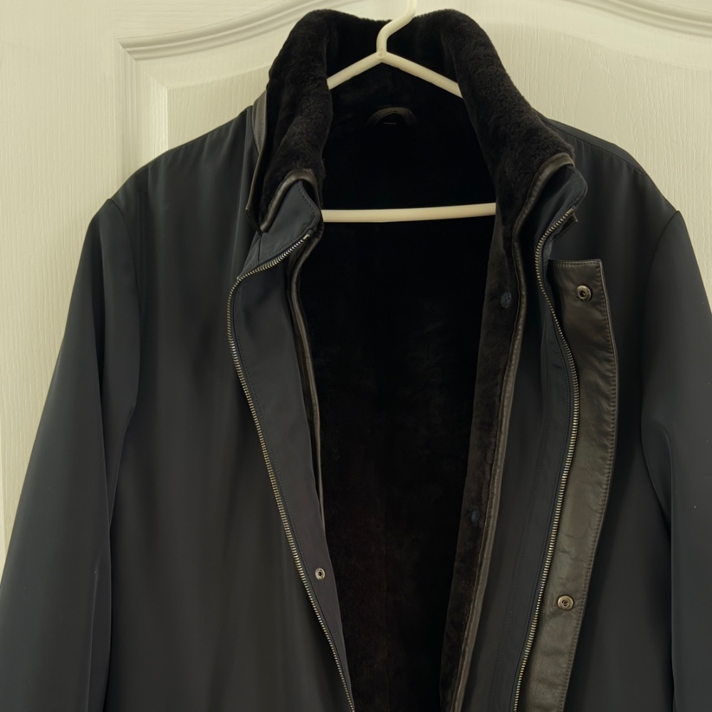 Paul Stuart Shearling Rain Jacket -Large - image 3
